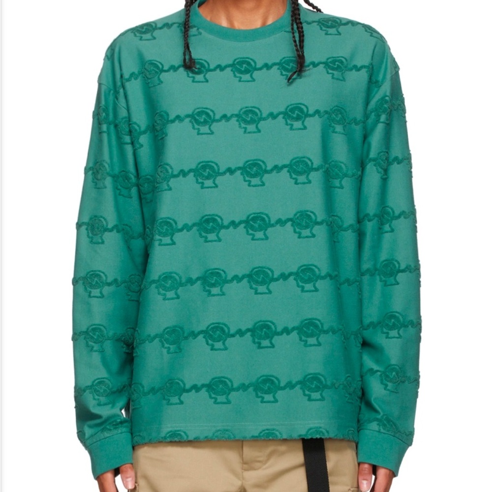 Brain Dead Green Running Head Long Sleeve T-Shirt
